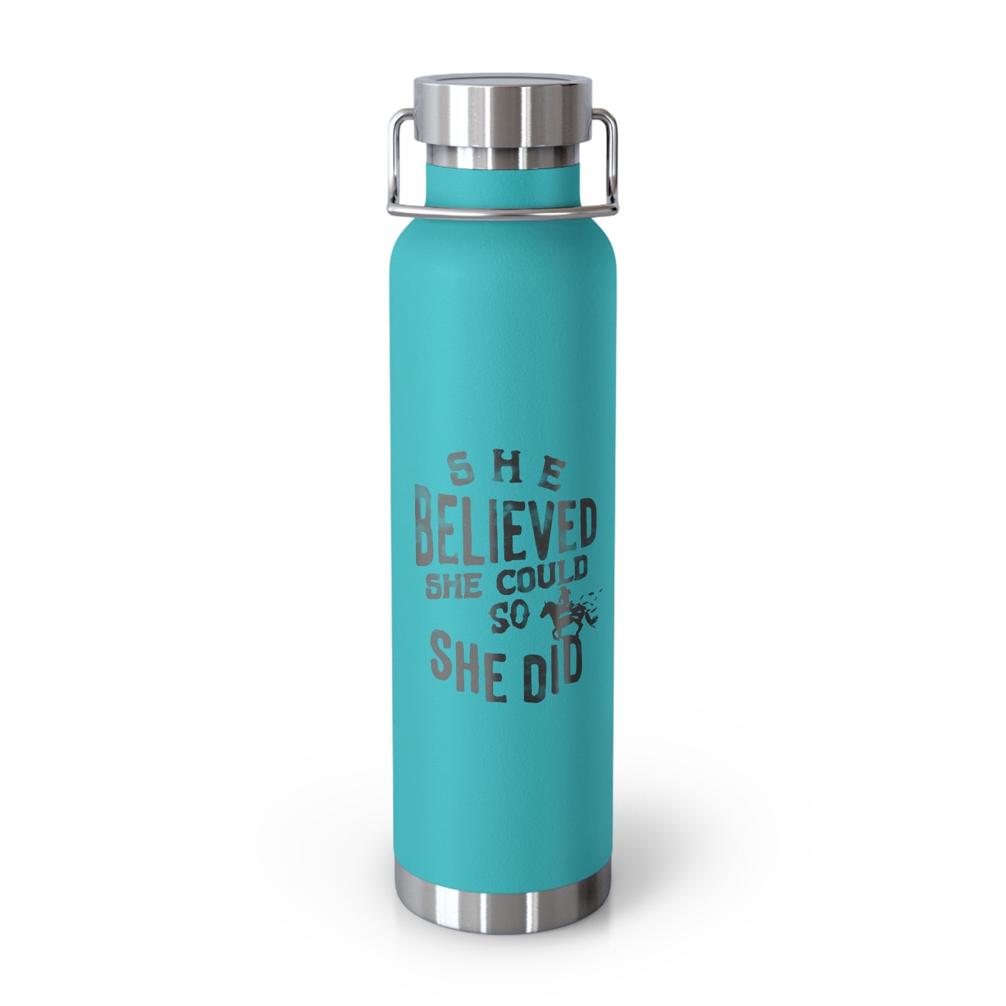 Inspirational Insulated Water Bottle – 'She Believed She Could So She Did' – 22oz