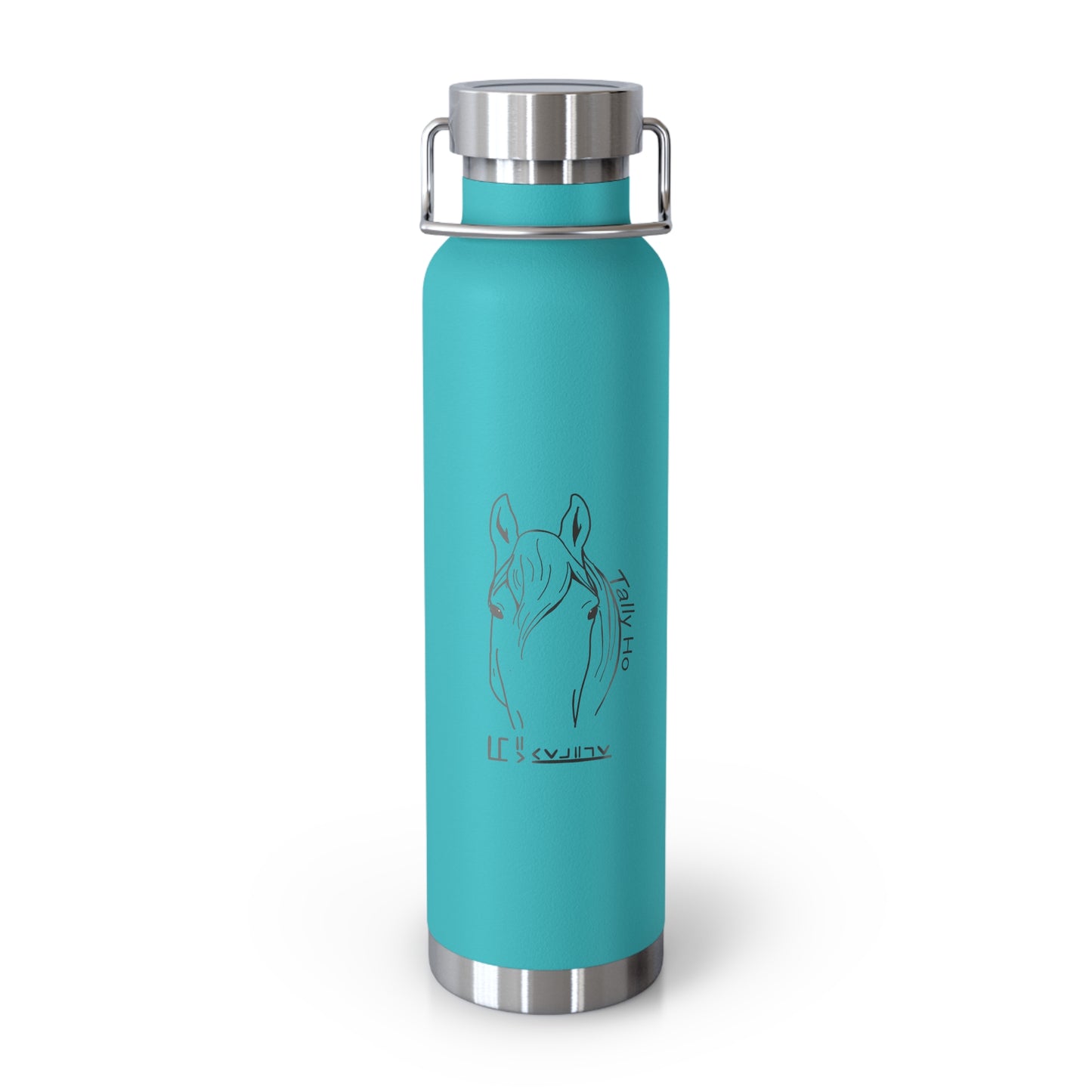 Tally Ho Copper Vacuum Insulated Bottle - 22oz Horse Design