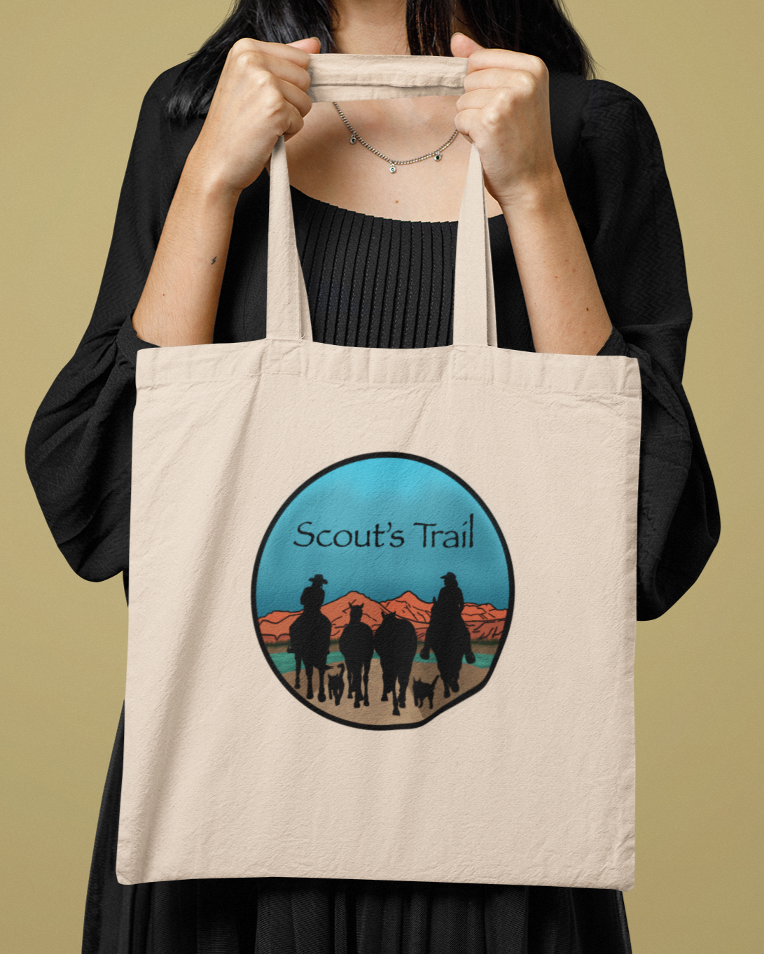 Scouts Trail  Cotton Canvas Tote Bag