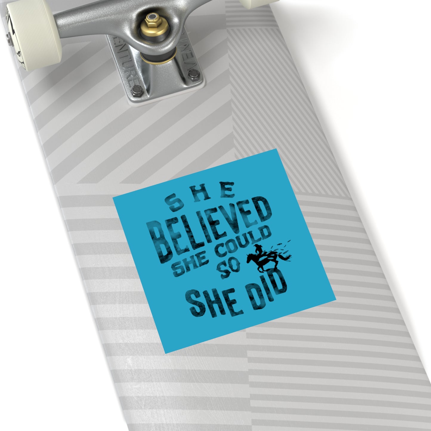 "She Believed She Could" Square Stickers, Indoor\Outdoor