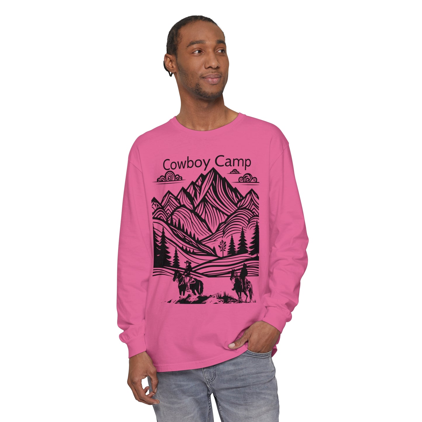 Cowboy Camp Unisex Garment-dyed Long Sleeve T-Shirt