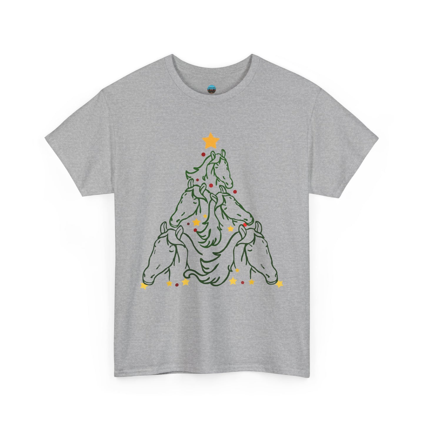 Horse Holiday Tree Unisex Heavy Cotton Tee