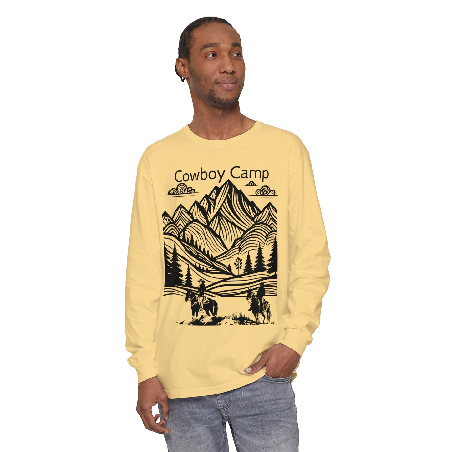 Cowboy Camp Unisex Garment-dyed Long Sleeve T-Shirt