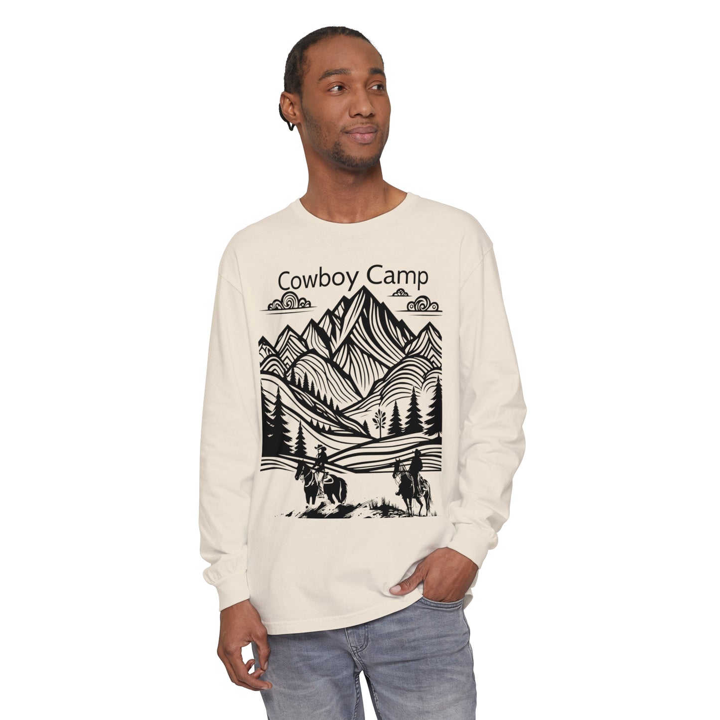 Cowboy Camp Unisex Garment-dyed Long Sleeve T-Shirt