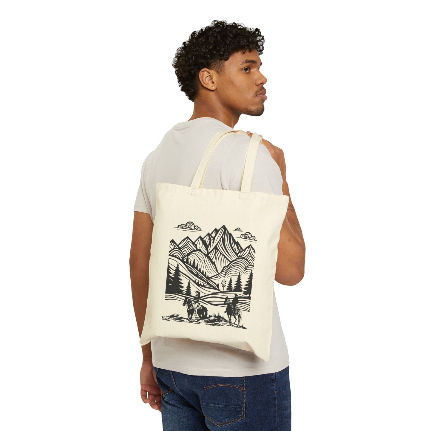 Mountain Monet Canvas Tote Bag