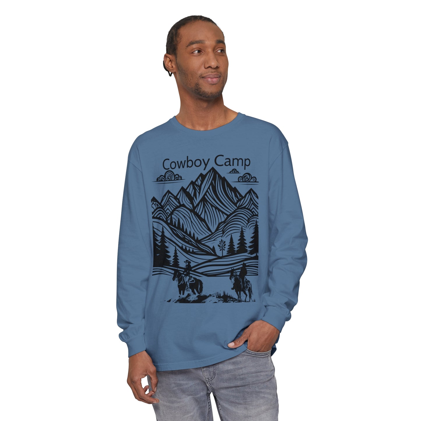 Cowboy Camp Unisex Garment-dyed Long Sleeve T-Shirt