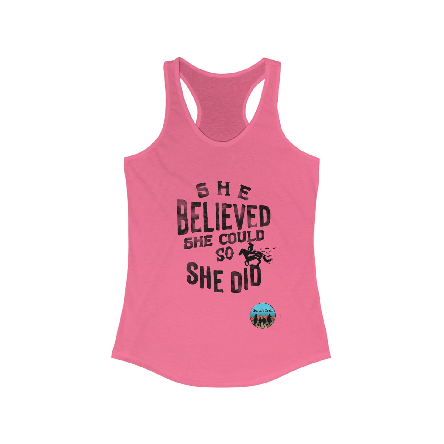 Women's "she believed" Ideal Racerback Tank