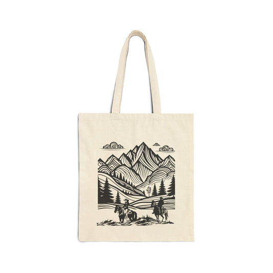 Mountain Monet Canvas Tote Bag