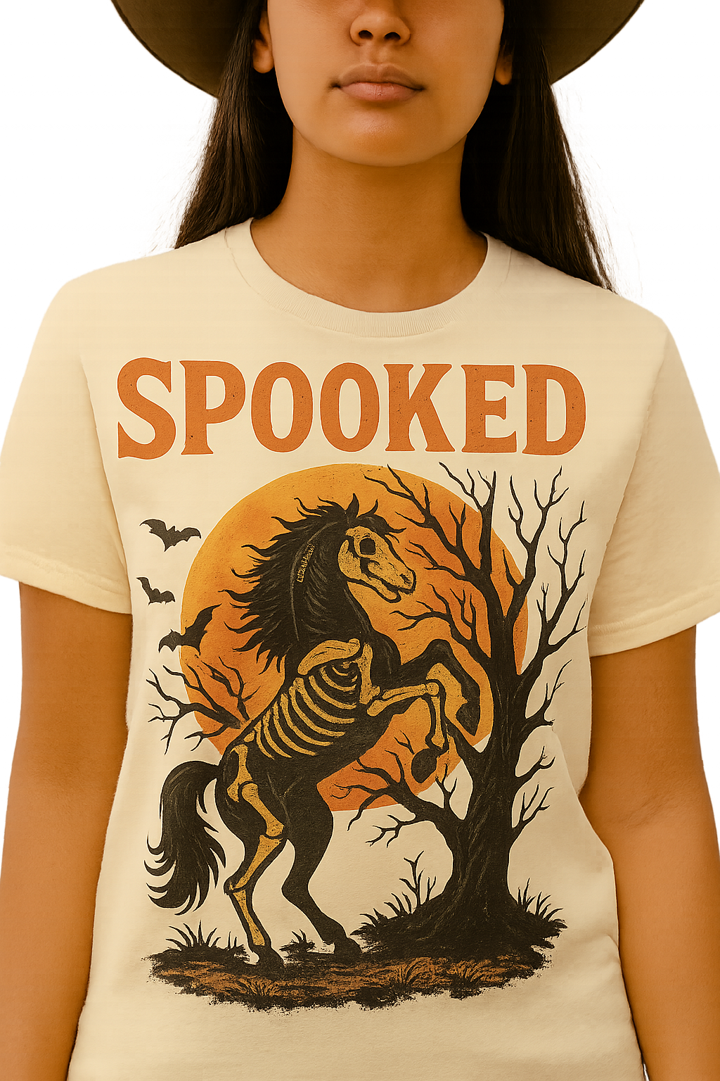 Spooked Halloween mustang horse vintage t-shirt