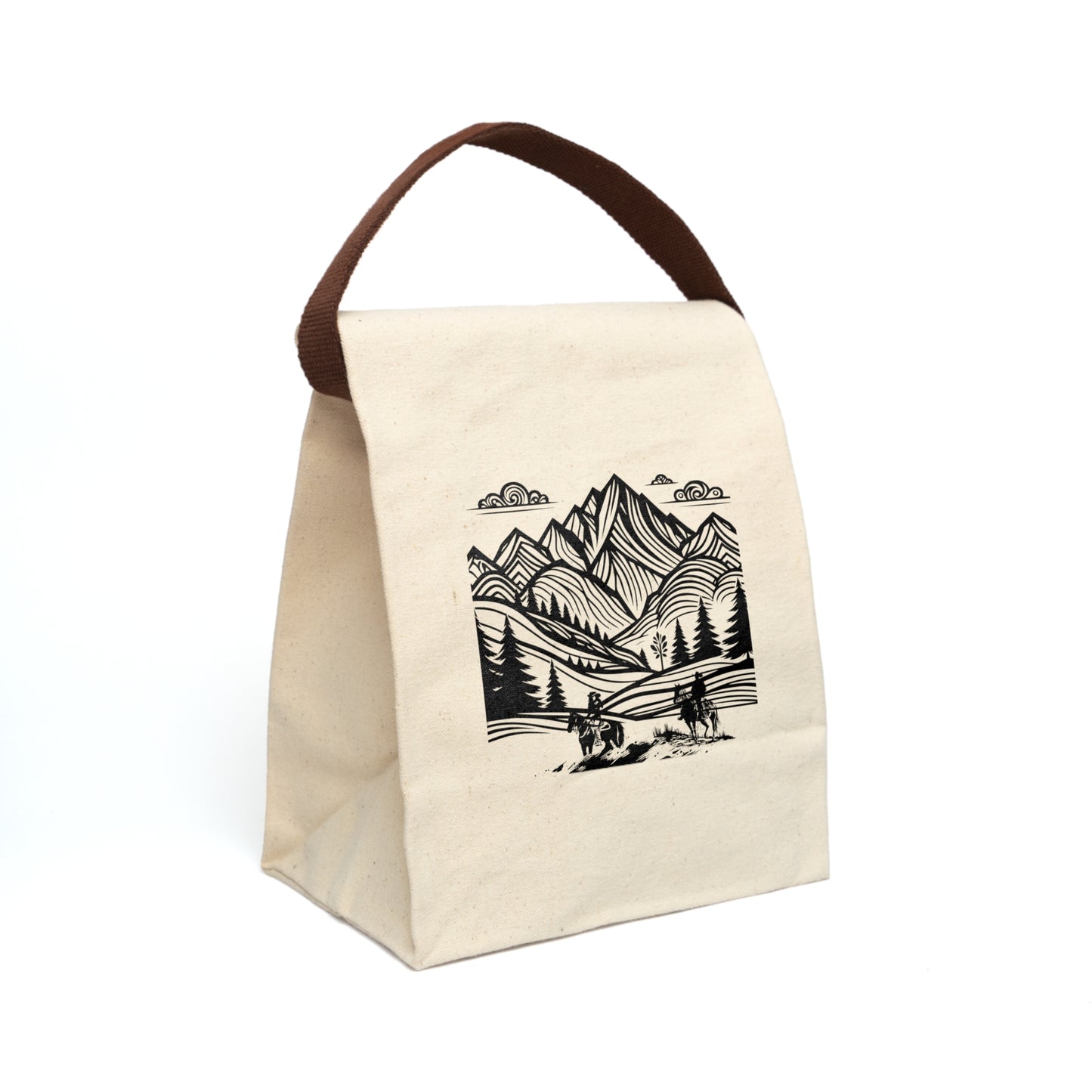 Mountain Monet Canvas Lunch Bag With Strap