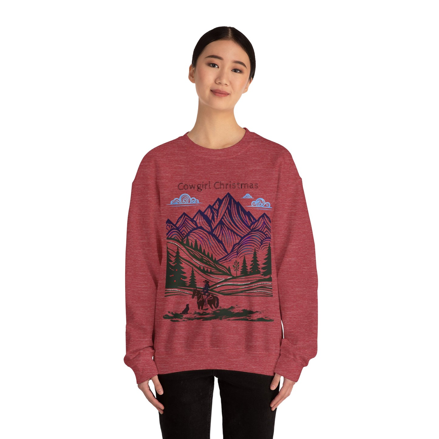 Cowgirl Christmas Heavy Blend™ Crewneck Sweatshirt