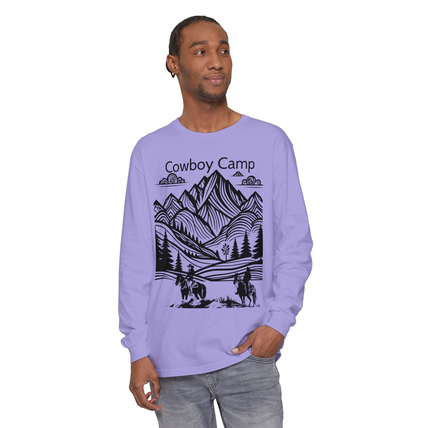 Cowboy Camp Unisex Garment-dyed Long Sleeve T-Shirt