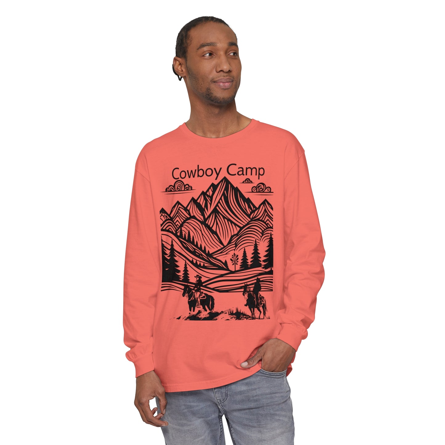 Cowboy Camp Unisex Garment-dyed Long Sleeve T-Shirt