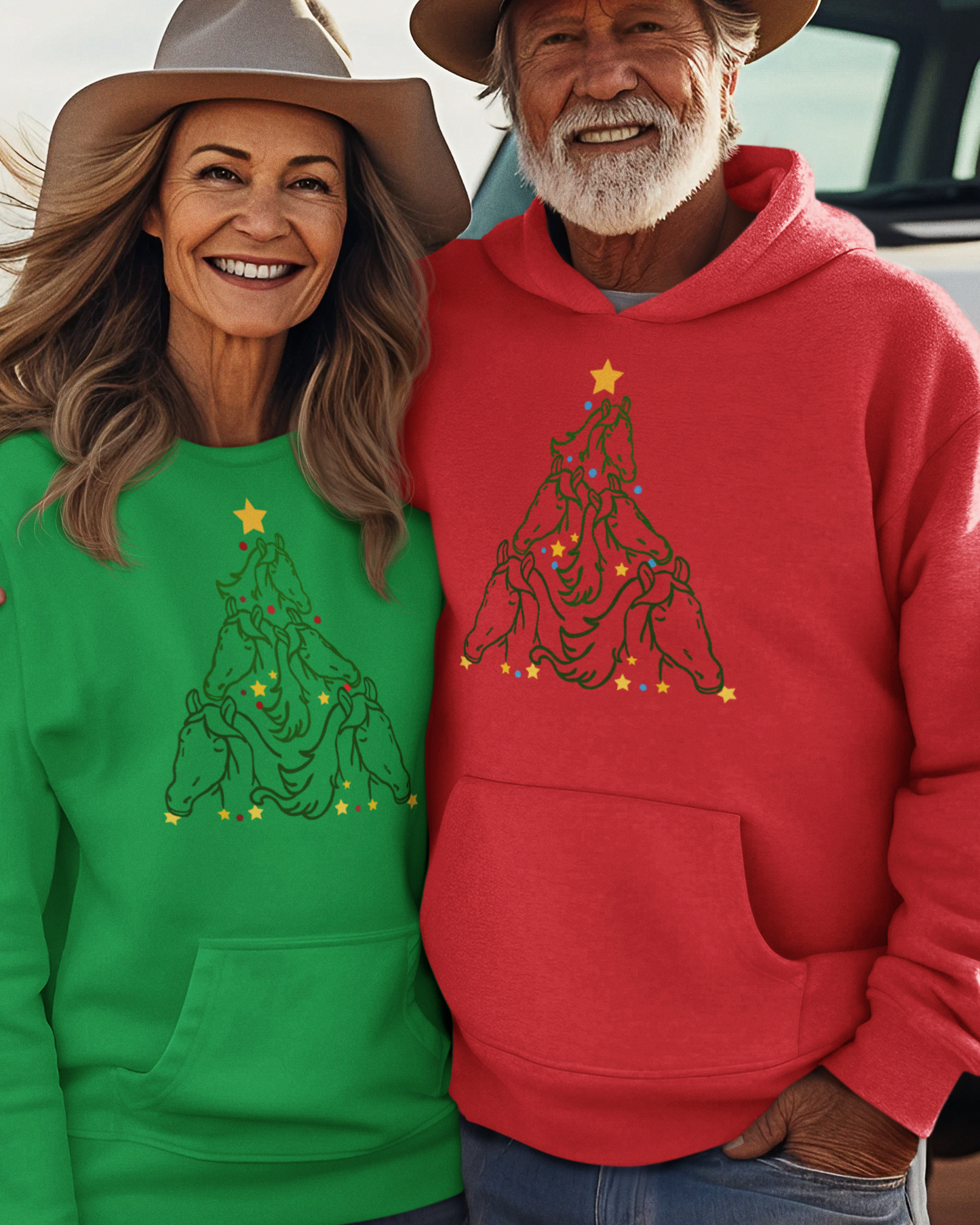 Horse Holiday Tree Unisex Heavy Blend™ Hooded Sweatshirt