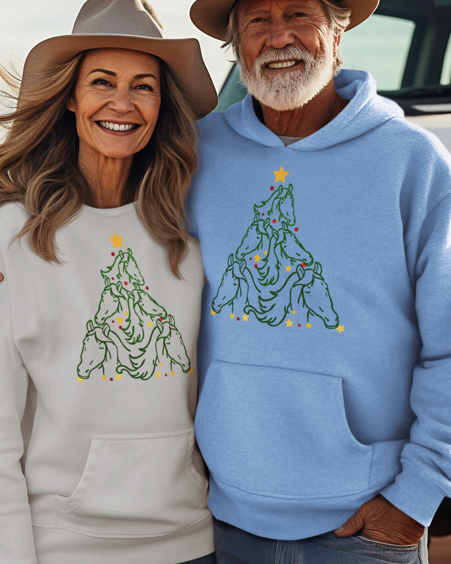 Horse Holiday Tree Unisex Heavy Blend™ Hooded Sweatshirt